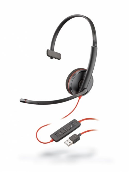 Audífonos Poly con Micrófono Monoaural Blackwire 3210, Alámbrico, USB, Negro USB-A