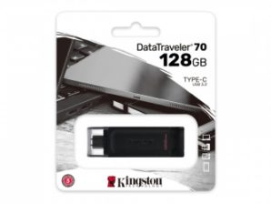 Memoria USB Kingston DataTraveler 70, 128GB, USB-C 3.2, Negro 3.2 DATATRAVELER 70