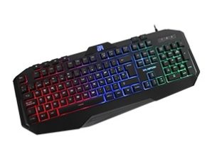 TECLADO GAMER BALAM RUSH GUNFIR E USB TECLAS PROG LED NEGRO