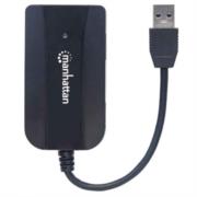 Hub Manhattan USB 3.0 Súper Velocidad Lector/Grabador de Tarjetas Color Negro