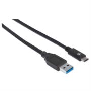 Cable Manhattan USB A-C 3.2 Súper Velocidad 1m Color Negro