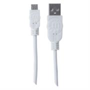 Cable Manhattan USB 2.0 A-M Micro-B Alta Velocidad 1.8m Color Blanco