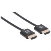 Cable Manhattan HDMI M-M Ultra Delgado Alta Velocidad con Ethernet 1.8m Color Negro
