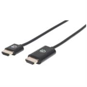 Cable Manhattan HDMI M-M Ultra Delgado Alta Velocidad con Ethernet 4.5m Color Negro