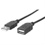 Cable Manhattan Extensión USB 2.0 Alta Velocidad 1.8m Color Negro