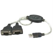 Convertidor Manhattan USB a Serial DB9M 2 Puertos