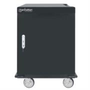 Gabinete Manhattan Carrito Carga UVC 32 Puertos USB-A 32 Contactos Color Negro