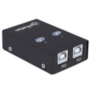 Switch Manhattan Automático Compartir Dispositivos USB Alta Velocidad 2.0 Color Negro