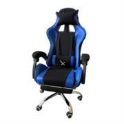 Silla Xzeal Real Gamers XZ05-1 Reposapies Base Metálica Color Negro-Azul