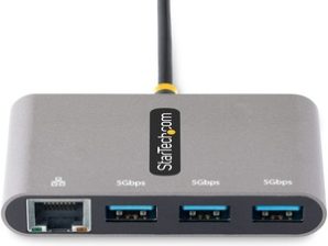 HUB ADAPTADOR USB-C 3 PUERTOS USBA DE 5GBPS CON RED ETHERNET