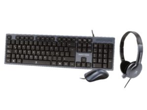 Kit Teclado+Mouse+Diadema para Oficina