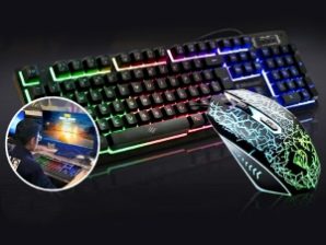 TECLADO COMBO USB ILUMINADO NEG RO BROBOTIX