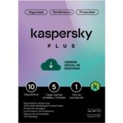 Licencia Antivirus ESD Kaspersky Plus 1 Año 10 Dispositivos 5 Cuentas KPM