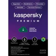 Licencia Antivirus ESD Kaspersky Premium 1 Año 10 Dispositivos 5 Cuentas KPM