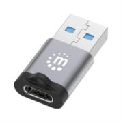 Adaptador Manhattan USB-A a USB-C V3.2 Aluminio Color Negro-Gris Espacial