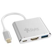 Hub Stylos HB001 3 en 1 HDMI/USB-C