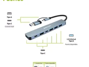 DOCKING 7 EN 1 USB V3.0 DOCK CONECTOR DUAL C Y A BROBOTIX