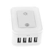 Cargador de Pared Forza 110V/220V 24W NEMA 5-15P 4 Puertos USB Color Blanco