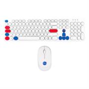 Kit Teclado y Mouse TechZone NASA Gaming Inalámbrico Color Blanco-Rojo-Azul