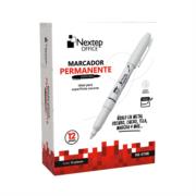Marcador Permanente Nextep Punta Fina 2mm Blanco C/12