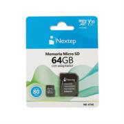 Memoria Micro SD Nextep 64GB Clase 10 UHS|U1 c/Adaptador