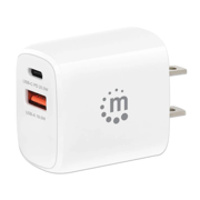 Cargador de Pared Manhattan 20W USB-C PD (20W) y USB-A QC (18W)